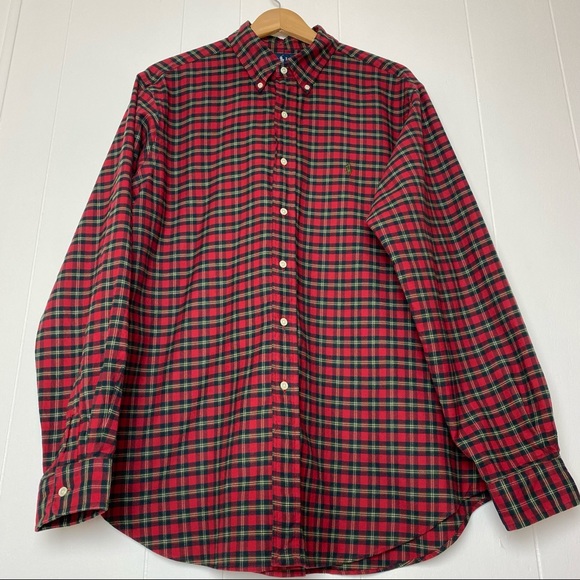 Ralph Lauren Red & Black Plaid Button Up Shirt Men’s Size XL - Picture 10 of 10